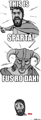 Elder Scrolls V: Skyrim, The - FUS RO DAH! - мем #2